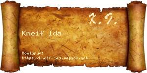 Kneif Ida névjegykártya